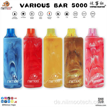 Verschiedene Bar Vape 5000 Puffs